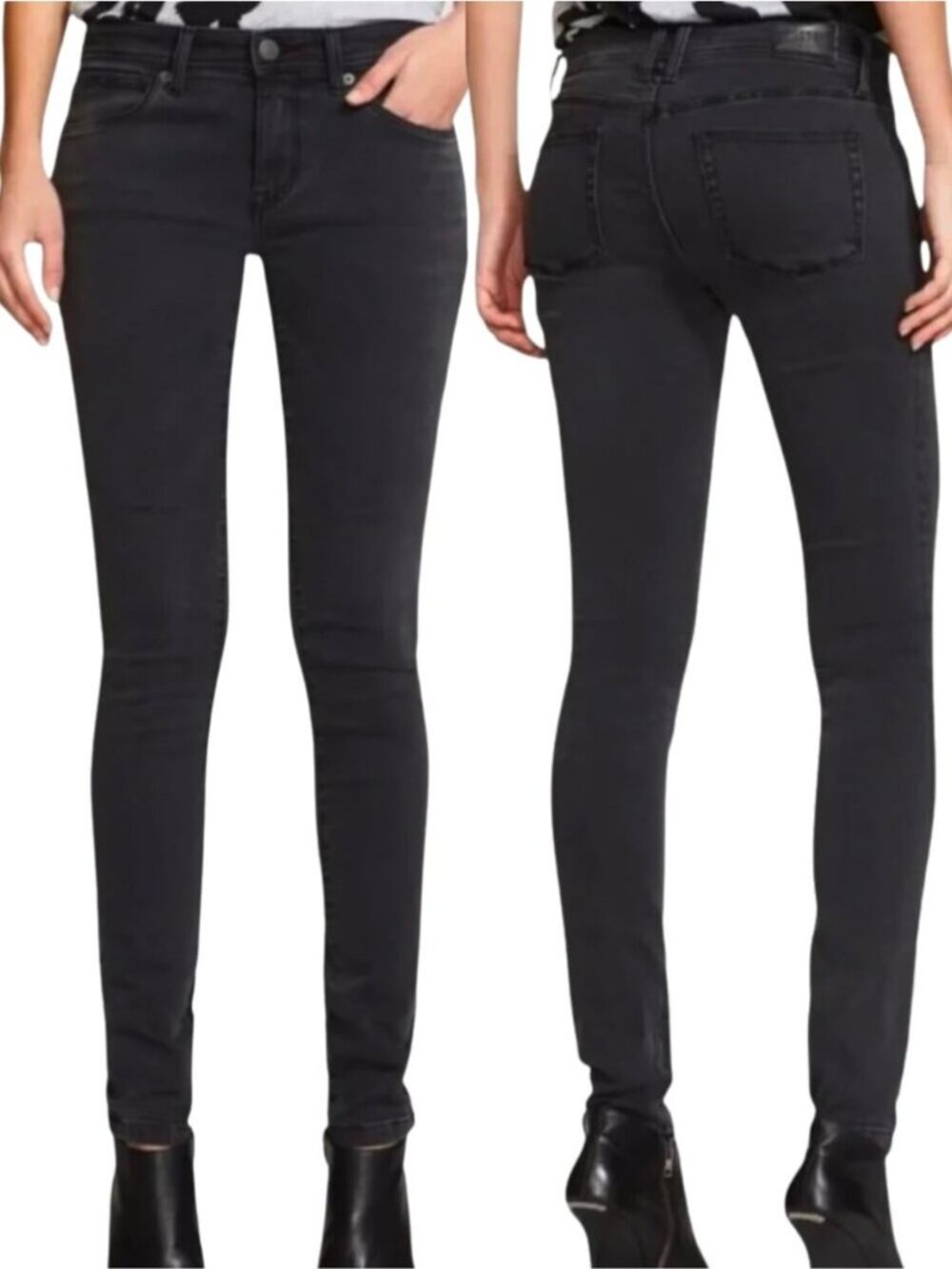 BURBERRY Brit Skinny Low Rise Jean Women's Size 26 Washed Black
